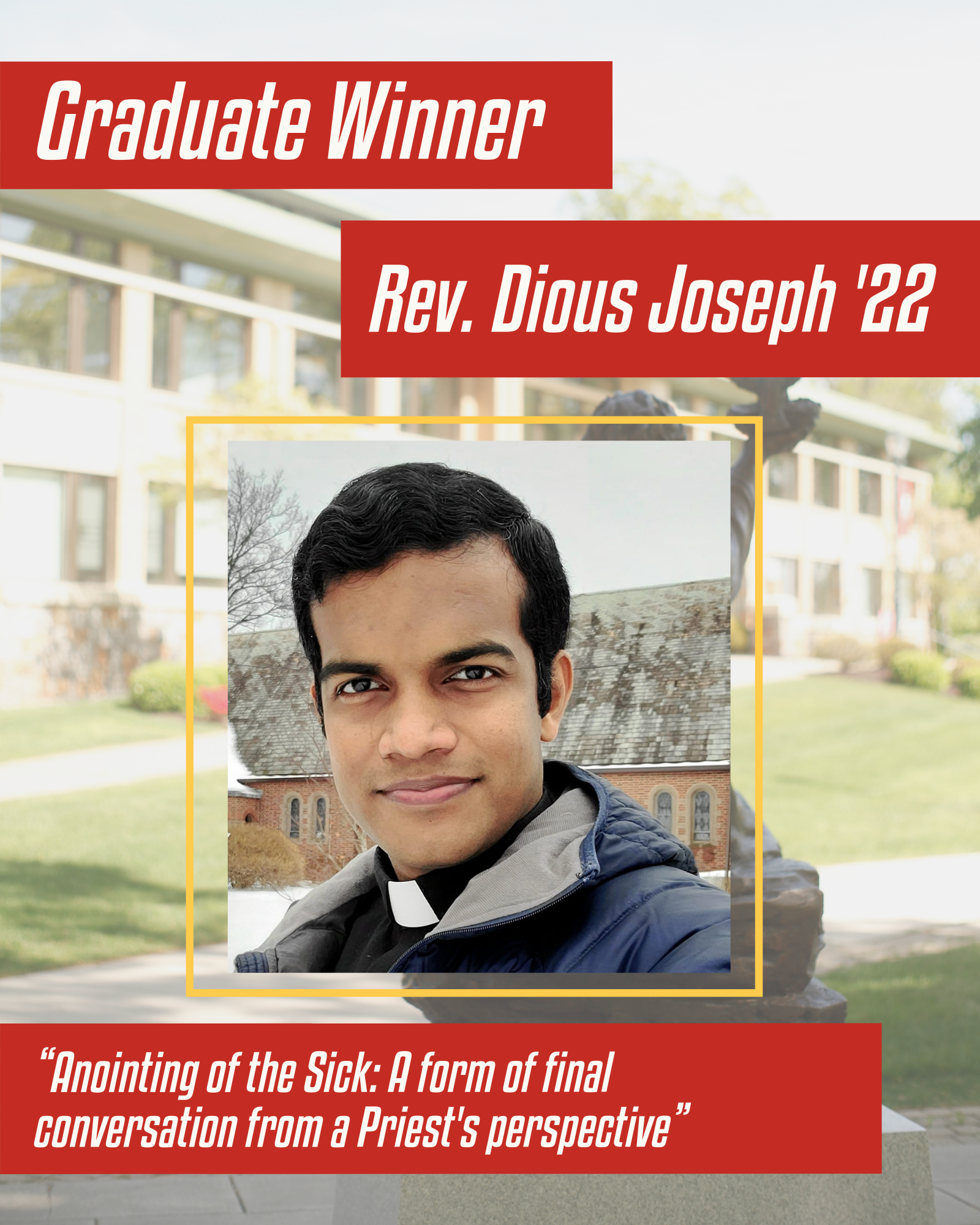 2022 graduate student winner Rev. Dious Joseph